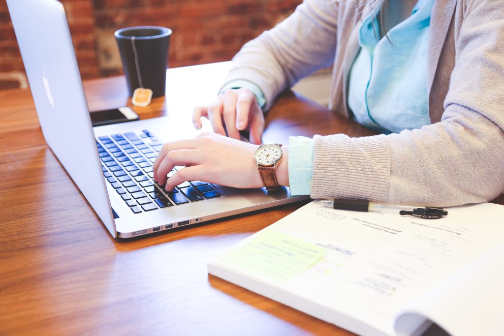 Student on computer