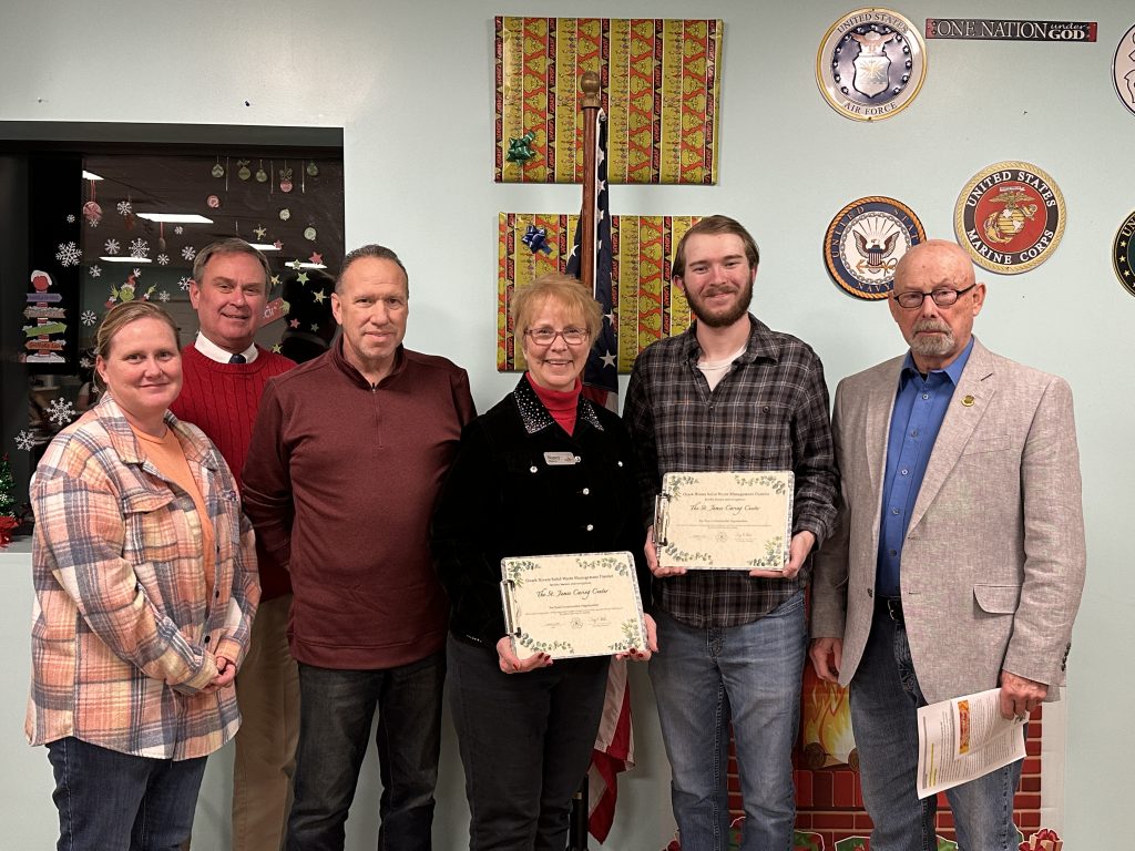 The St. James Caring Center receives an award for its environmental stewardship