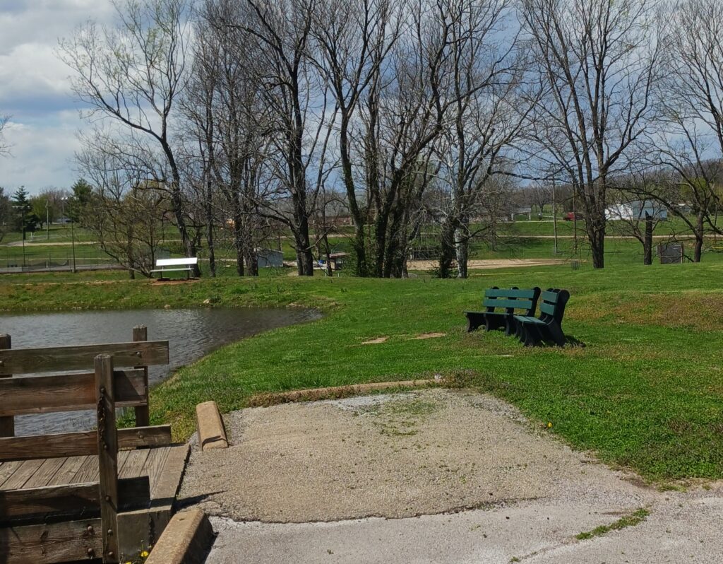 New Scrap Tire Benches near lake